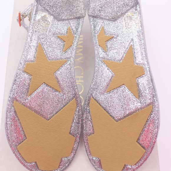 Jimmy Choo Lance Metallic Glitter Jelly Sandals - Picture 7 of 8